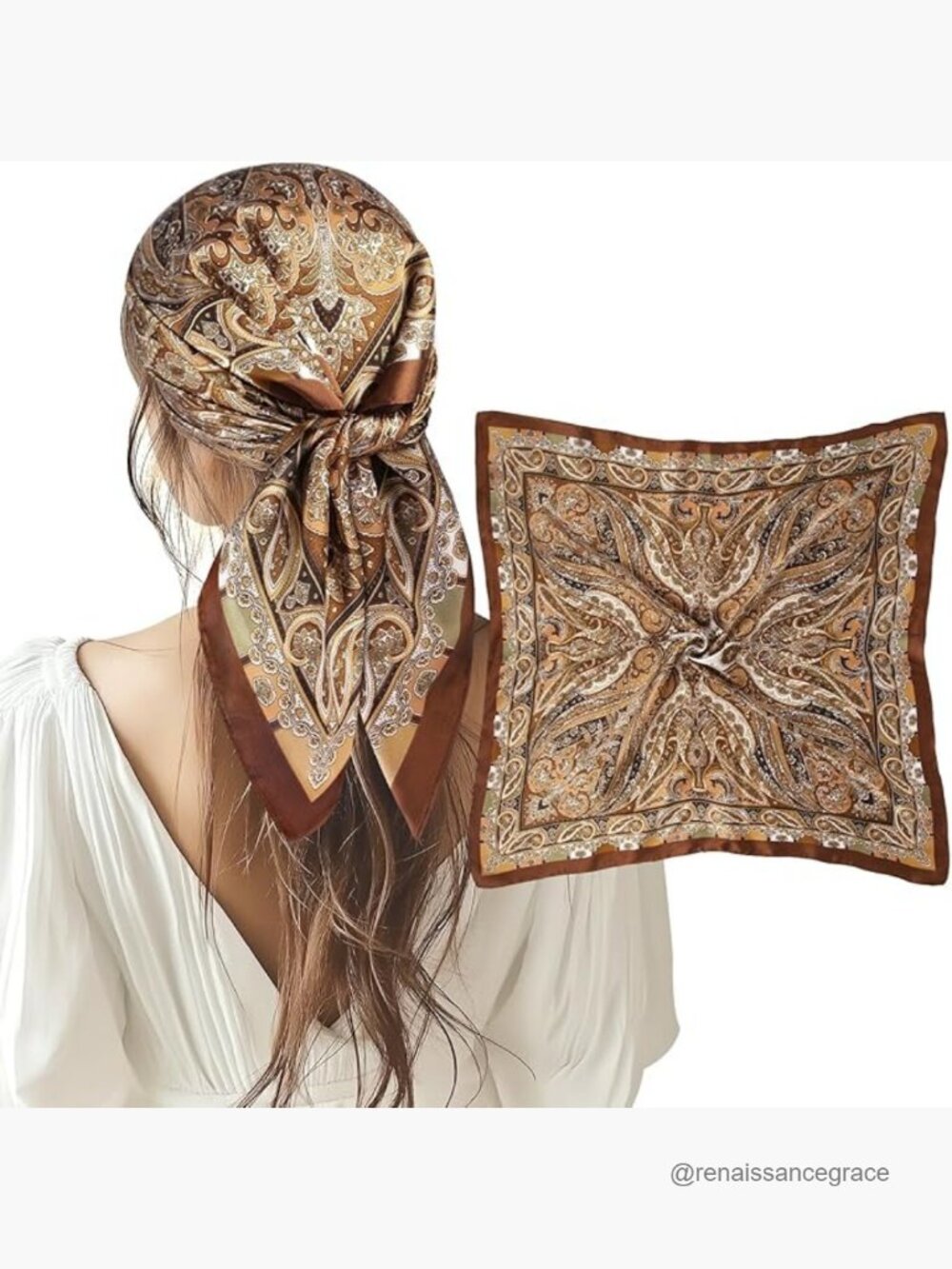 27.5 Inch Satin Head Scarf Hair Wrap Neck Scarf Versatile Accessory